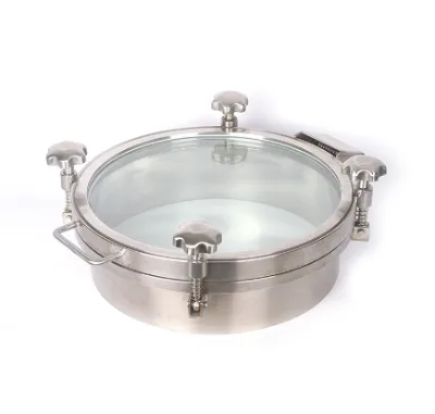 Sanitary Ss304 Ss316 Round Full Sight Glass Manway Manhole Cover