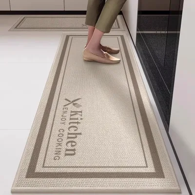 Faux-Jute Modern Cushioned Mesh Woven Non-slip Rubber Backing Machine Made Vacuum-Friendly Kitchen Rug Factory UV Print Diatom