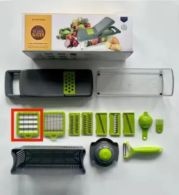 Kitchen Accessories Metal Vegetable Chopper Easy-to-Use Handle PC Container Chopping Onions Vegetables