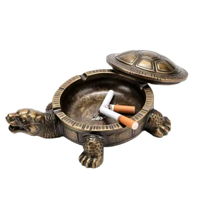Tortoise Ashtrays with Lid, Cute Turtle Outdoor Ashtray for Cigarettes