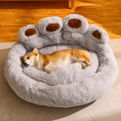 Deluxe Plush Dog Sofa Bed Winter Warm Large Dog Bed Orthopedic Calming Pet Nest Thickened Dog Sleeping Pad for Indoor