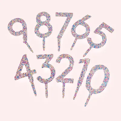 Acrylic 10 Pack Numbers 0-9 Wedding Anniversary Cake Plugin Birthday Party Baking Decoration Props