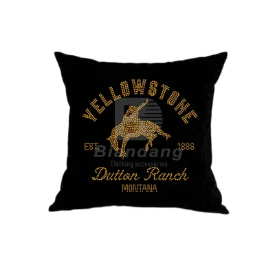 Custom Horse Logo Hotfix Rhinestone Transfer Cowboy Rhinestone Transfers for Clothing Lady Design Rhinestone Transfer for Pillow