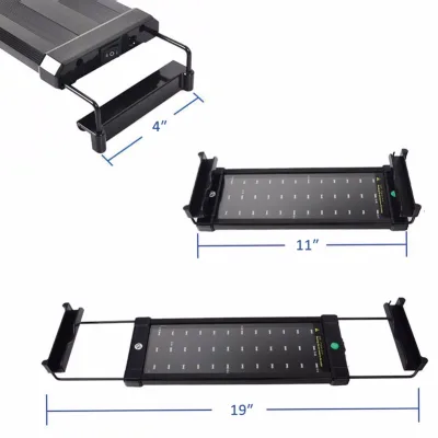 Independent Switch Retractable Arm ABS White & Blue LED Freshwater Aquarium Lighting for Aquatic Plants Fish Tanks