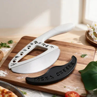 New Multi-Functional Stainless Steel Pizza Cutter with Protective Sleeve Kitchen Baking Tool & Helper