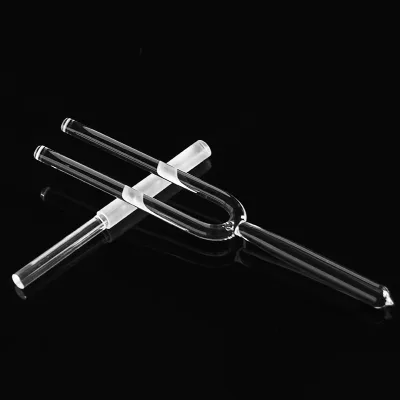 Crystal Tuning Fork Transparent Handcrafted Yoga Quartz Percussion Instrument Quartz Tuning Fork