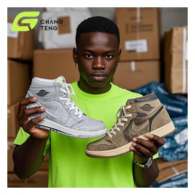 CHANGTENG Second-Hand Men's Sports Basketball Shoes Hot Selling Used International Brand Leather Shoes Wholesale