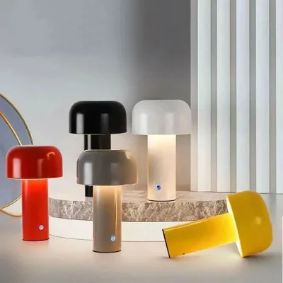 Mushroom Table Lamp for Bedroom Bedside rechargeable Table lights Living Room Decoration Lightings Modern Minimalist Desk Lights