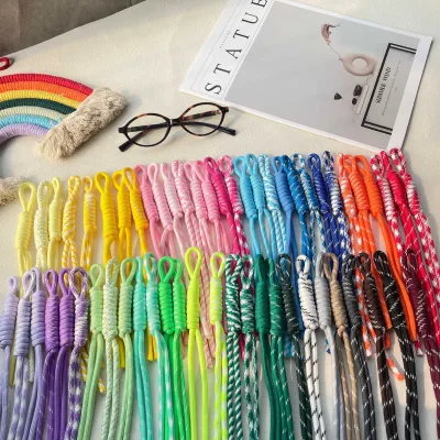 Manna Colorful Polyester Knot Lanyard Braided Rope Durable Paracord Lanyard Customised Keychain Bag Chains