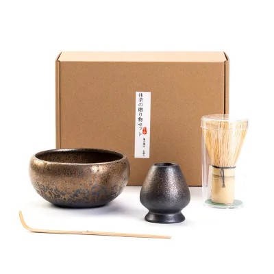 Japanese Matcha Tea Set with Ceramic Bowl Whisk and Color Box for Your Daily Matcha Experience
