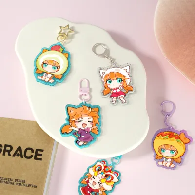 UV Printing Irregular Shape Acrylic Keychain Custom Holographic Acrylic Keychain - High Quality Glitter Charms for Artists