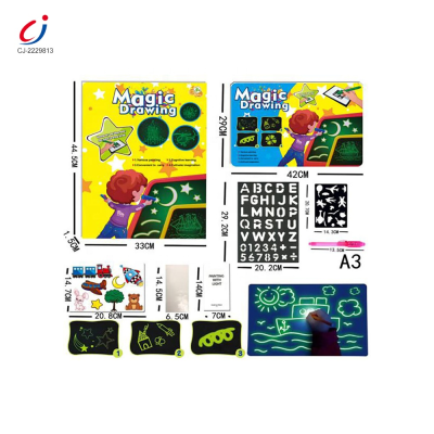 Chengji Kids Drawing Toy Glow in the Dark Magic Board Graffiti Painting Luminous Writing Tablet 3d Fluorescent Drawing Board