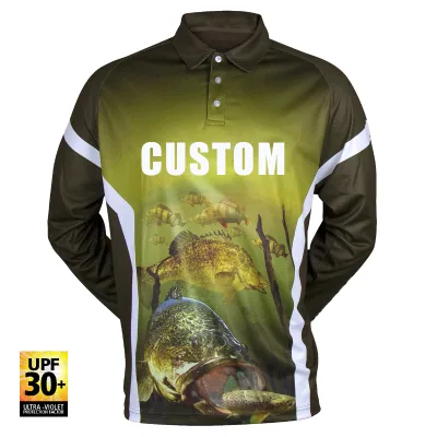 Best Selling Full Sublimation Popular Fishing Shirt Factory Tournament Upf 50+ Moisture Wicking Quick Dry Fishing t Shirts