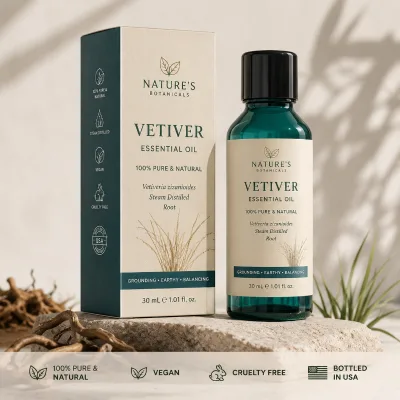 Natural Indonesia Pure Organic Vetiver Fragrance Oil for Diffuser Natural Vetiver Essential Oil