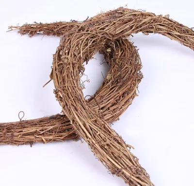 12" Moon Wooden Wreath Grapevine Rattan Vine Branch Wreath for DIY Crafts Swag Holiday Party Decor