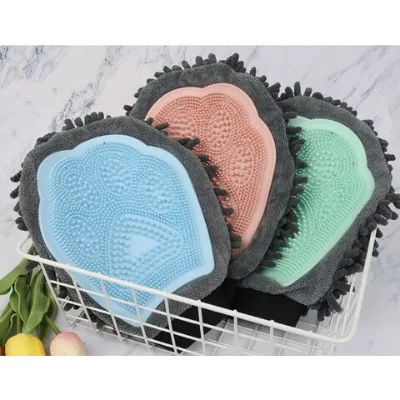 New Pet Bath gloves Cat Hair Removal Gloves Dog Double-sided Chenille Cleaning Gloves
