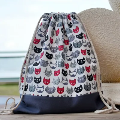 Yichen Custom Cute Cartoon Full Printing Canvas Drawstring Pouch Bag-Large Capacity Eco-Friendly Unisex