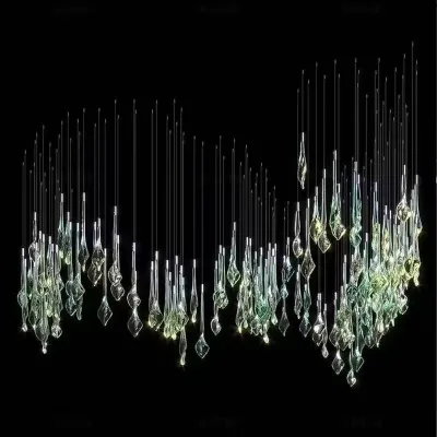 Firelux Luxurious Lobby Lighting Customized Led Pendant Villa Art Glass Decoration Lamp