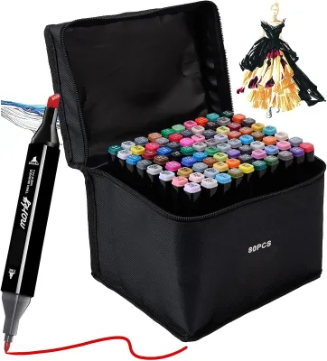 80 Colors Drawing Permanent Sketch Marker Pen Dual Tips Alcohol Art Markers Set for Artists Adults Kids