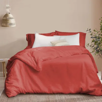 Heniemo Home Textile Bedding Set Customized 3pcs Solid Linen&Cotton Duvet Cover Set for Bed Home