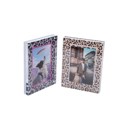 Custom Frame Manufacturer Acrylic Block Frame 4X6" Uv Printed Back Premium Photo Frame