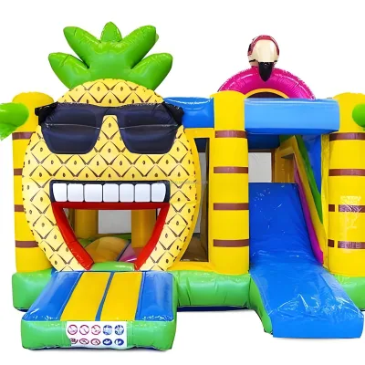 Customized Mini Inflatable Castle Pineapple Theme Inflatable Castle With Slide House for Kids