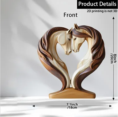 Modern White Horse 2D Wooden Indoor Desktop Ornament Home Decoration for Living Room & Bedroom