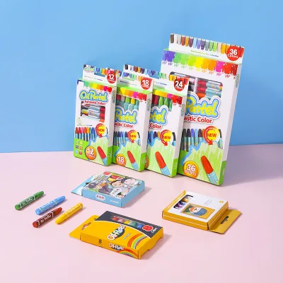 Crayon Hexagonal Oil Pastels - 12 18 24 36 Colors Set Ideal for School Kid's Art Painting Washable Drawing Crayon