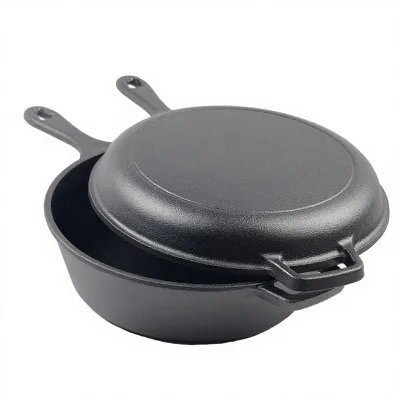Factory Supply 2-in-1 Double Dutch Oven Set with Skillet Lid