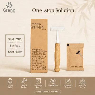 Wholesale Boutique Hotel Toiletries Set Natural Soap Bamboo Accessories and Custom Guest Kit Packaging