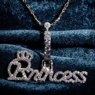 Hip Hop Unisex 925 Sterling Silver Iced Micro Insert Custom
