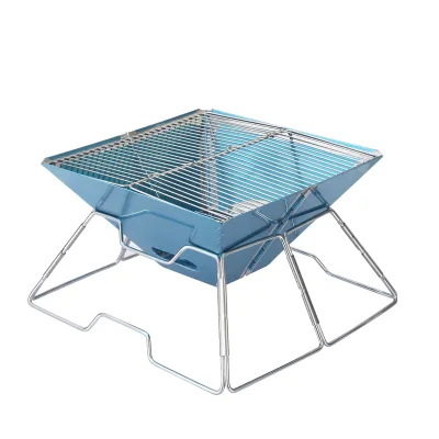 Portable Folding Barbecue Grill Stainless Steel Split Type Wood Burning Stove, Suitable for Outdoor Camping and Picnicking