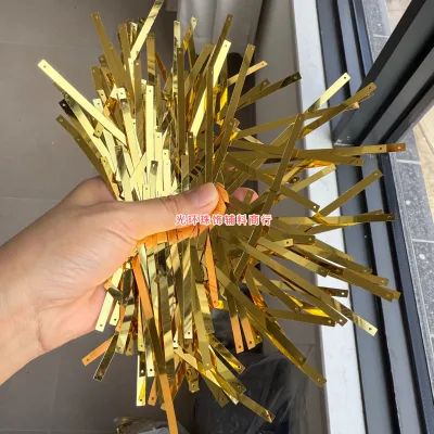 500g 4 X 100mm Long Slender Gold Black Silver Sequin Strips for Garment Stage Costumes; DIY Rectangular Handcrafted Beads