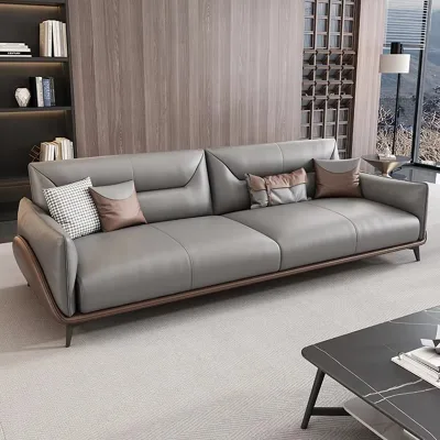 Modern Home Living Room Set Furniture Customized Luxury Style Fabric Sponge Combination Leathaire Sofa