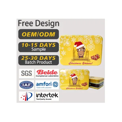 Stackable Cookie Tin Box With Plastic Tray Custom Food Grade Biscuit Tin Can