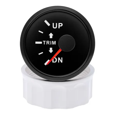 Boat Inboard Outboard Engine 52mm Trim Gauge Up-DN Electric Trim Level Gauge with Red Backlight 12V 24V Stainless Trim Meter