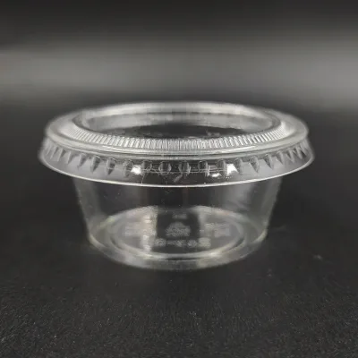 Compostable Biodegradable 2oz-62mm 60ml PLA Small Disposable Sauce Packaging Mini Containers for Sauces