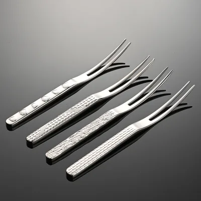 Wholesale Japanese-style Hammering 304 Stainless Steel Cake Fork Salad Forks Fruit Forks 1061039