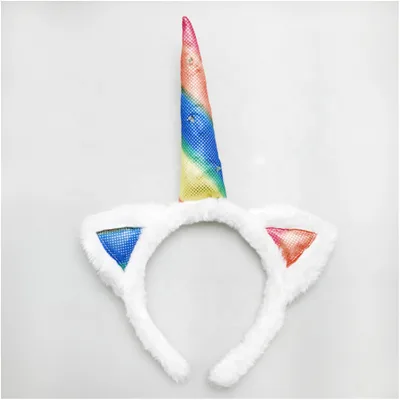LED Flashing Unicorn Headband Sweet Style Kids' First Communion Decorations for Everyday Parties Made of Durable Polyester