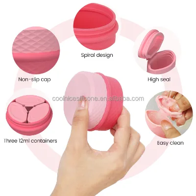 New Trendy  Product Silicone Travel Containers Pill Jewelry Box  Small Sample Containers Mini Jars With Lids Empty Jar for Cream