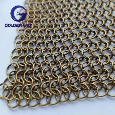 Stainless Steel Chain Mail Scrubber Cast Iron Cleaner With Handle Heavy Duty Rust Proof Bending Cutting Welded Processing