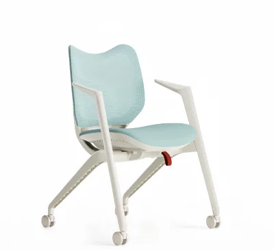 Training Chair With Wheels Folding Writing Tablet Quiet Casters for Training Room Conference Room Commercial Office Furniture
