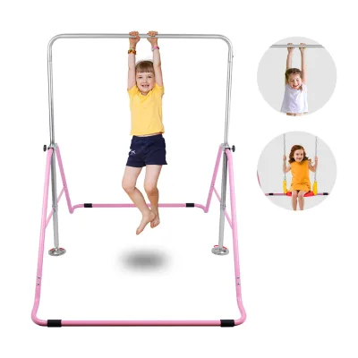 Adjustable Expandable Gymnastics Horizontal Bars,Junior Training Bar Children Folding Training Monkey Bars for Kids