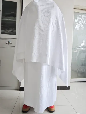 Velcro Jacquard Large Size Ihram Towel ,Muslim Clothing Breathable Microfiber/Polyester with Plain Style for Haj Ihram