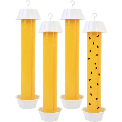Indoor and Outdoor Fly Catcher, Fruit Fly Trap and Fly Attractant Stick, Can Be Placed or Hung, Quickly Catches Flying Insects.
