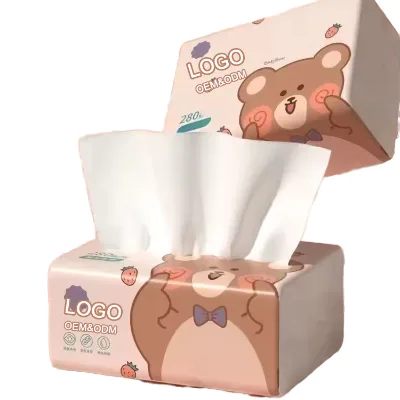 OEM ODM Factory Supply Virgin Wood Pulp 1/2/3/4 Ply Fast Dissolving Customized Paper Napkins Facial Tissue 100 Count Office