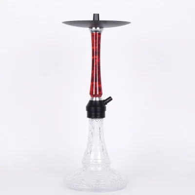 Fantastic Quality Medium Aluminum Alloy Single Hose Corrugated Glass Base Shisha Narguile