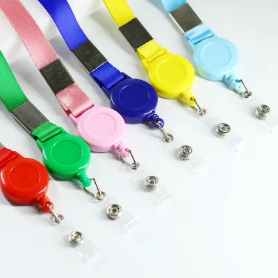 RTS Wholesale and Customization 15MM Hot Sale Retractable Work ID Lanyard, Employee ID Card Badge Reels Lanyards