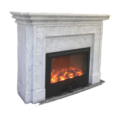 Factory Directly Carcarra White Marble Fireplace Indoor Fireplace Heating
