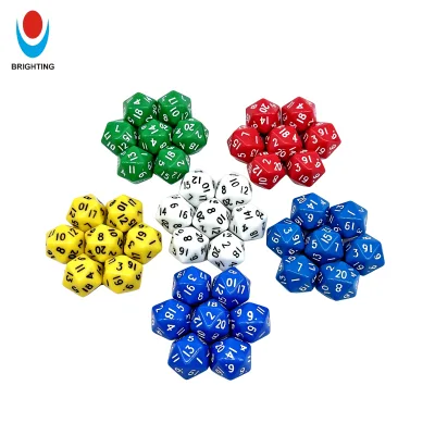 D20 Number Dice, Durable Acrylic Multiple Color Options, DND RPG Use Independently or As Components for Complete Board Game Sets